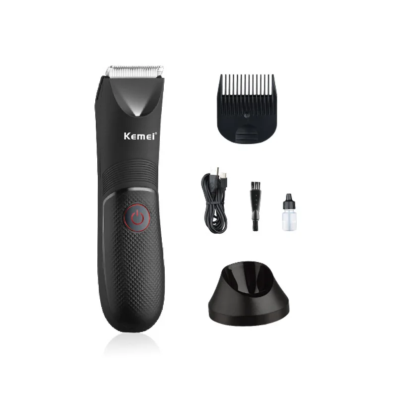 Kemei Groin Area Hair Trimmer Lawn Mower Ceramic Blade Waterproof Wet Dry Clippers Pubic Armpit Body Hair Ultimate Hygiene Razor