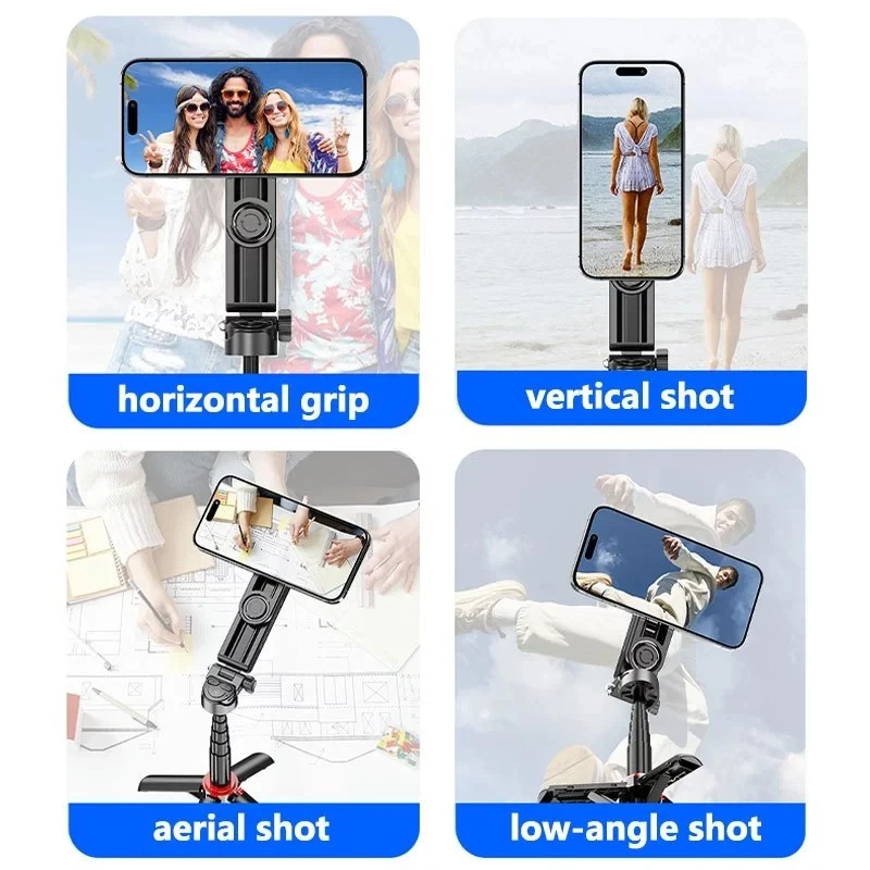 Mini Trípode para Selfies con Soporte Magnético para Teléfono, Palo Extensible, Control Remoto Inalámbrico, Mini Portátil