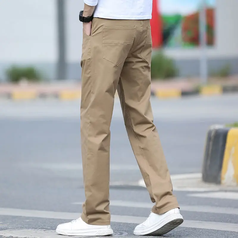 Spring Summer Men\'s 2023 Oversized Solid Pure Cotton Casual Straight Tube Loose Wide Leg Long Fashion New in Pants