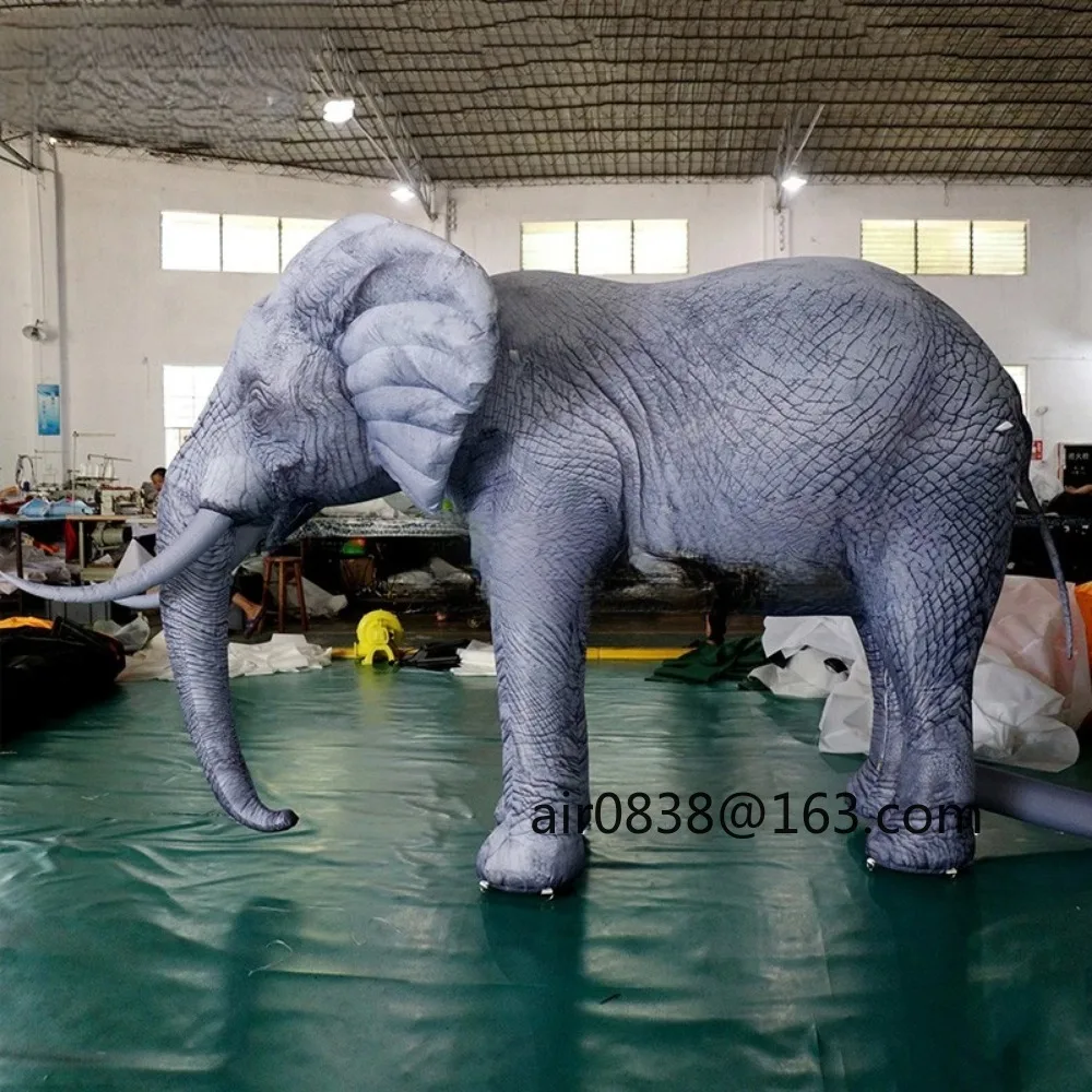 Modèle d'éléphant gonflable géant réaliste de Simulation avec le grand ballon gonflable de mascotte animale de ventilateur pour la publicité de partie d'événement