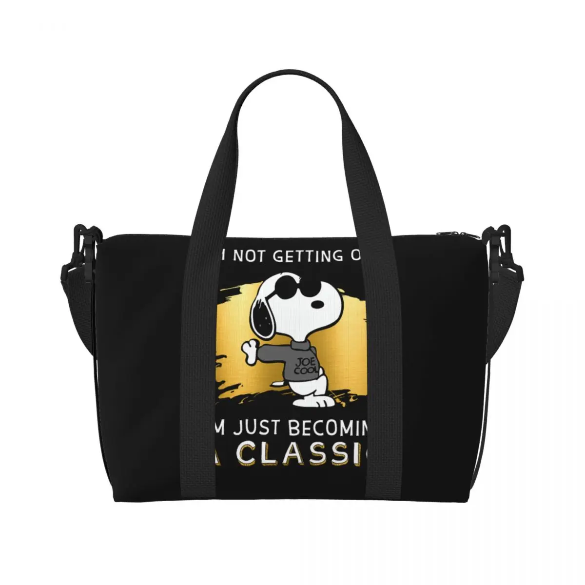 

Custom S-Snoopys Beach Tote Bag for Women I'm Not' Getting Old I'm Just Becoming Classic Large Compartment Gym Beach Travel Bags