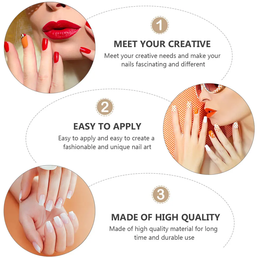 

1000 Pcs Fake Nails Coffin Tips Artificial Fingernails Covers Long French Sticks Stamps Abs Plastic Full