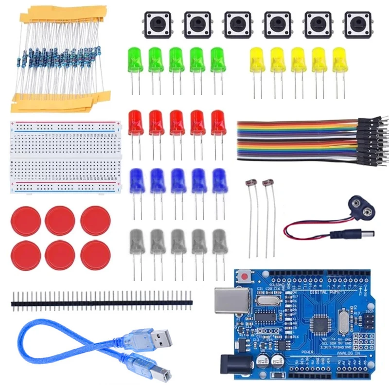 Breadboard Kit For Arduino Diy Kit Starter Kit For UNO R3 Mini Breadboard LED Jumper Wire Button School Education Lab