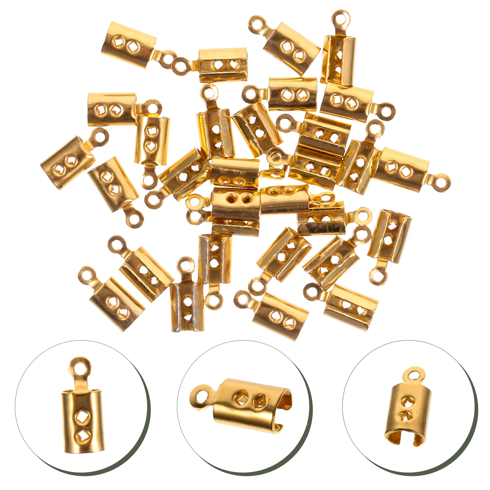 

30 Pcs Bracelet Connector Diy Jewelry Material Closures Connectors Stainless Steel Clasp for Necklace Extension Buckle Ribbon