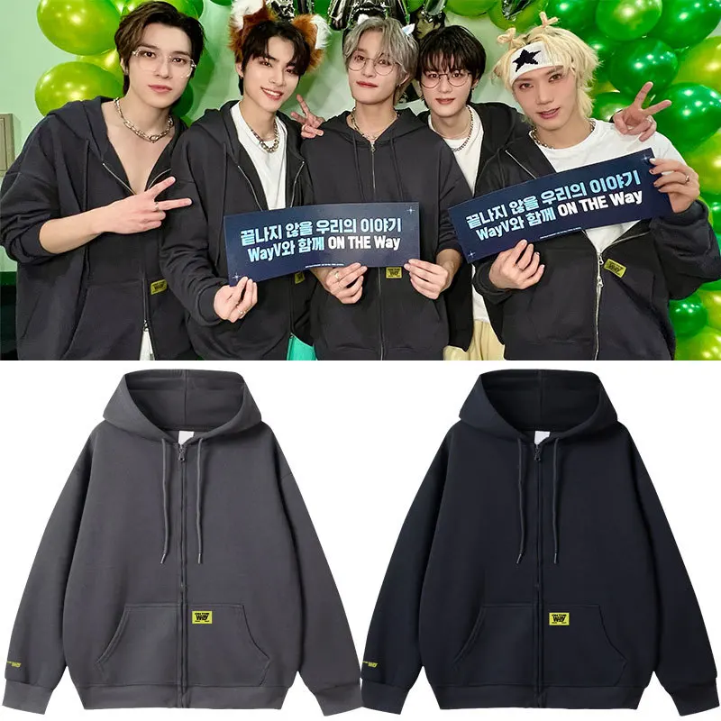 

2025 WayV on The Way Tour Oversized Women/Men Hoodie Sweatshirt Streetwear Hip Hop Pullover Hooded Jacket