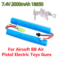 10C 2S 7.4V 2000mAh 18650 Water Gun LiPo Battery SM/Small Tamiya Plug For Airsoft BB Air Pistol Electric Toys Guns Battery Parts