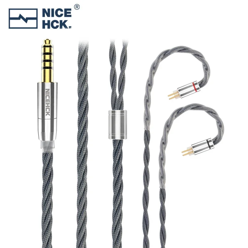 NiceHCK GreyFlag HiFi Cable 7N OCC and 6N OFC Mixed Earphone Upgrade Wire 2Pin 4.4mm Plug Without Capacitive Reactance Module