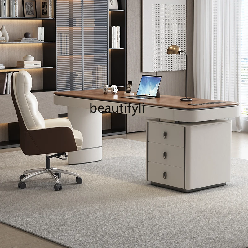 

Italian light luxury desk simple modern home study desk Nordic retro computer desk