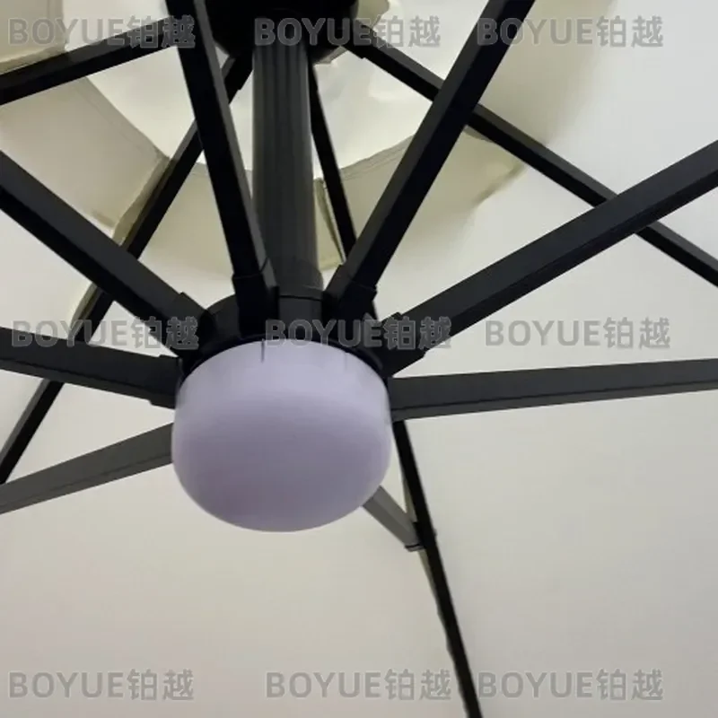 Solar Banana Umbrella with LED Light for Outdoor Patio Terrace Cafe Garden Shade Canopy Wholesale Leisure Sun Protection