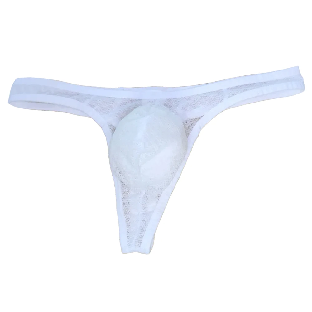 الرجال شير الدانتيل الجاكار ثونغ الملابس الداخلية مع الانتفاخ الحقيبة يقدم دعم وتهوية مثير Gstring سراويل ملخصات صغيرة #3