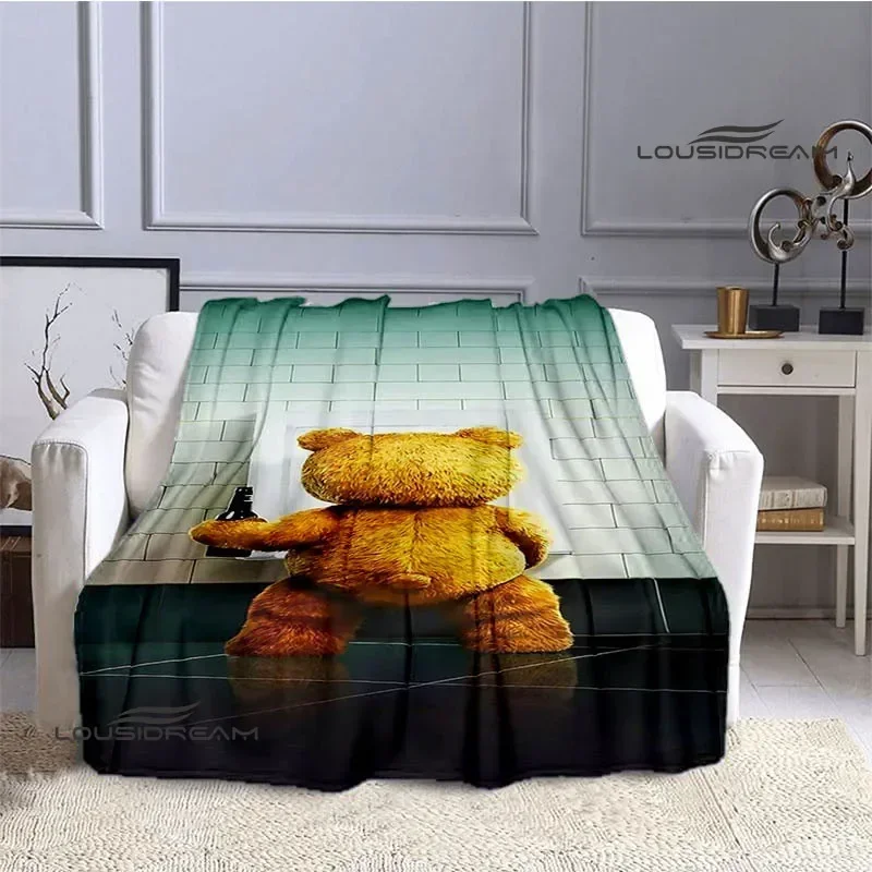 

Cartoon Teddy bear Ted Printed blankets Warm Flannel blankets Soft and comfortable blanket bed linings Birthday Gift