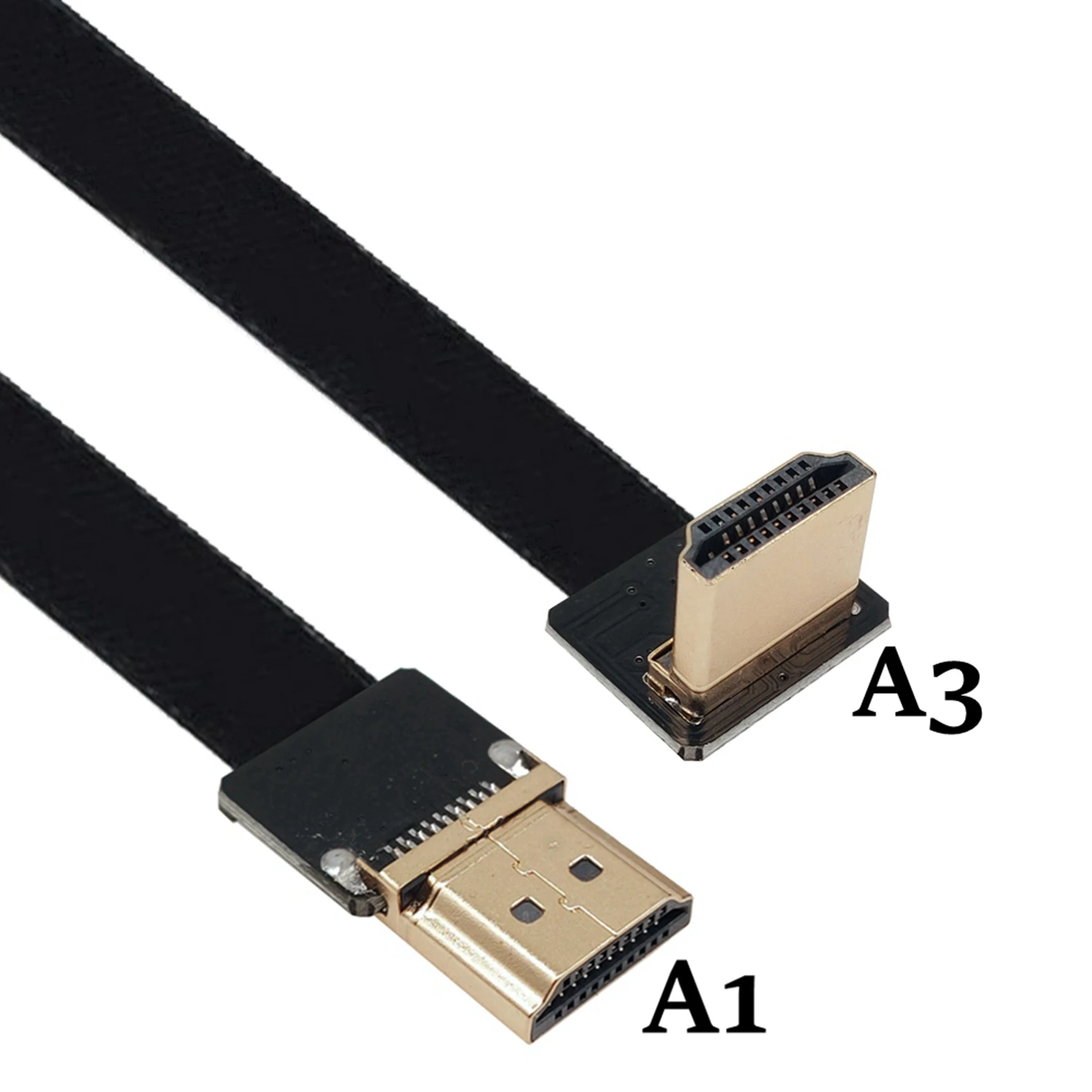 Ribbon FPV HDMI-Compatible Connector Flexible Flat Cable Raspberry Pi 4  HDMI to HDMI/Mini HDMI Female 90 Degree FFC 20pin