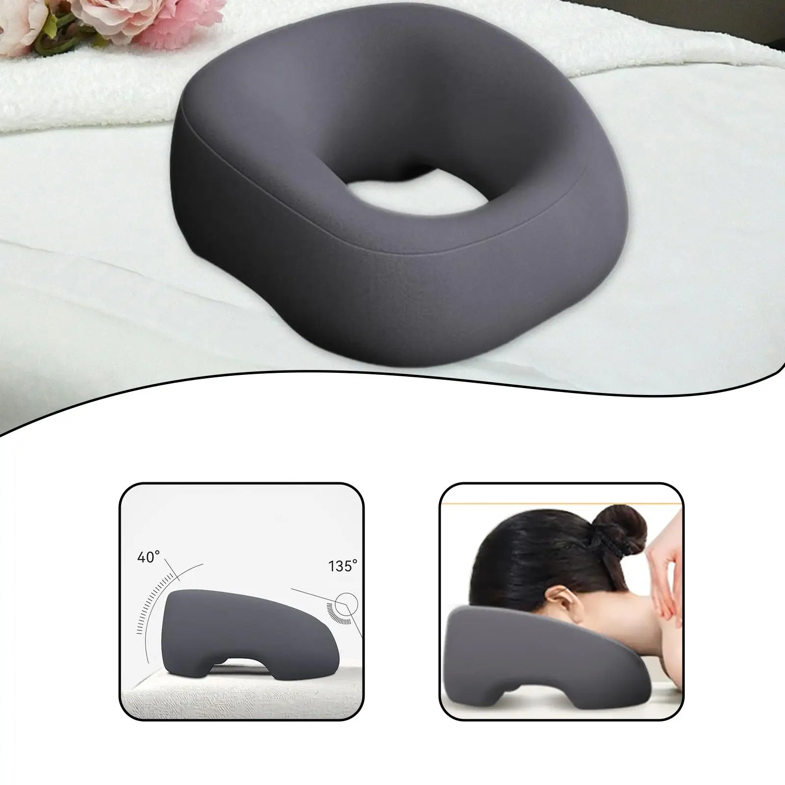 Prone Face Down Sleeping Pillow Breathable Memory Foam Massage Support Cushion for Salon Rest