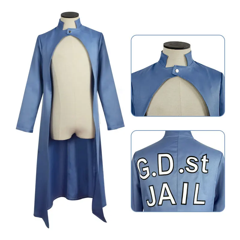 

Stone Ocean Jolyne Cujoh Trench Uniform Halloween Jolin Kujo Cosplay Blue Windbreaker Jacket Costume Jojo's Bizarre Adventure