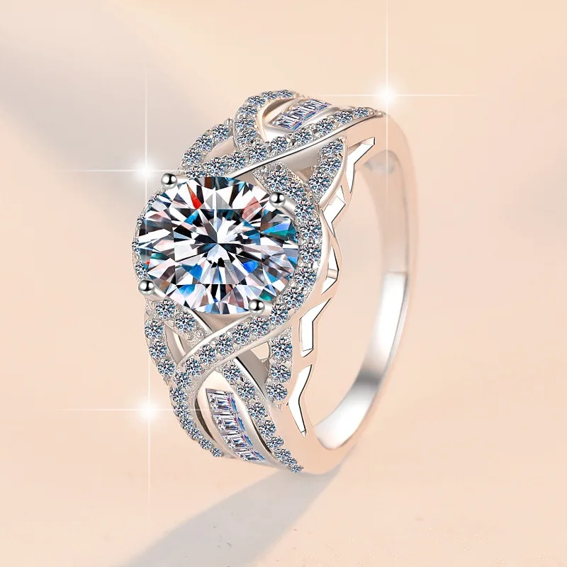 Oval Ring 2Ct Moissanite Women's PT950 Platinum - Brilliant sparkle, snug fit, skin-friendly comfortable wear