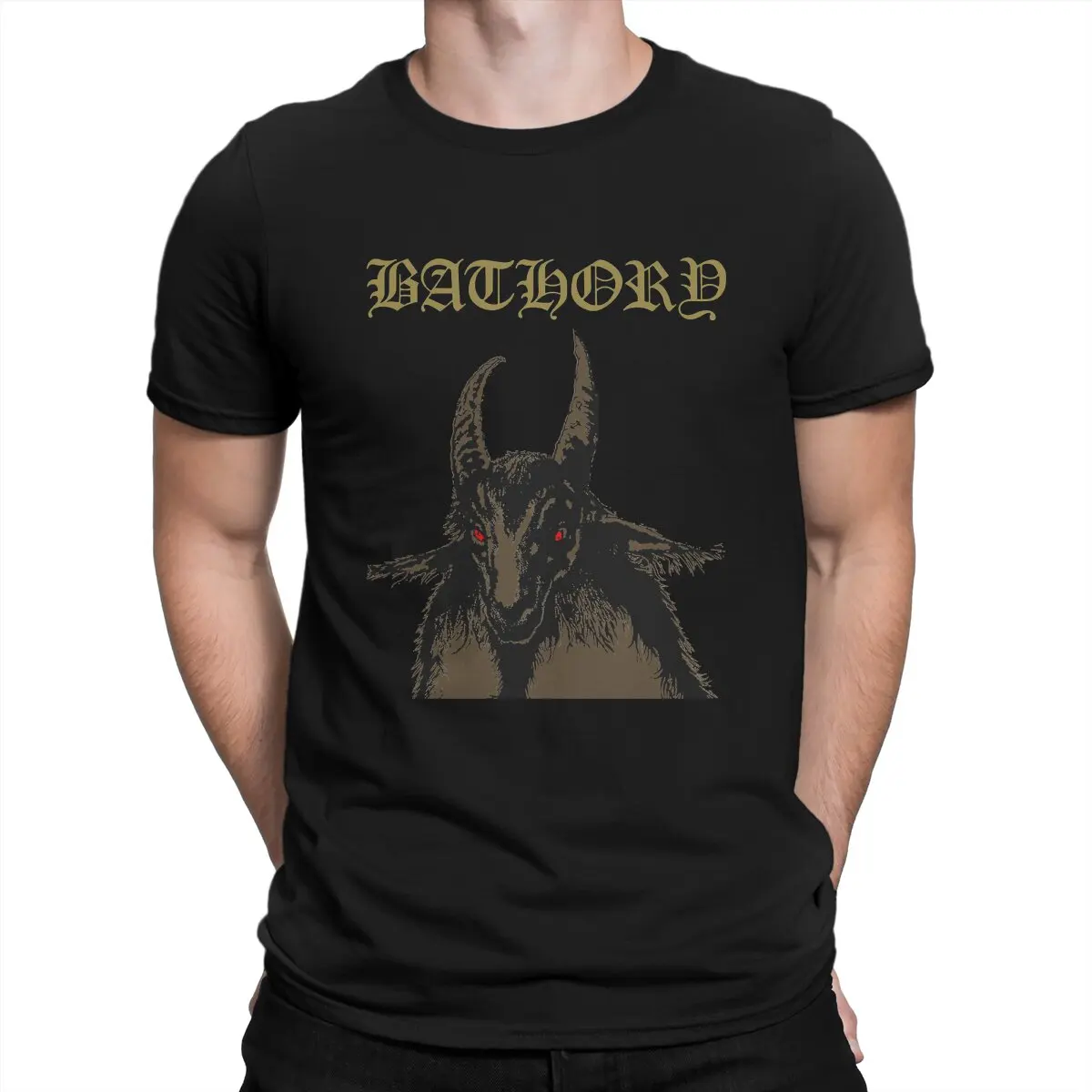 Vintage Bathory Goat T-Shirt for Men Crew Neck 100% Cotton T Shirts Wardruna Short Sleeve Tees New Arrival Tops