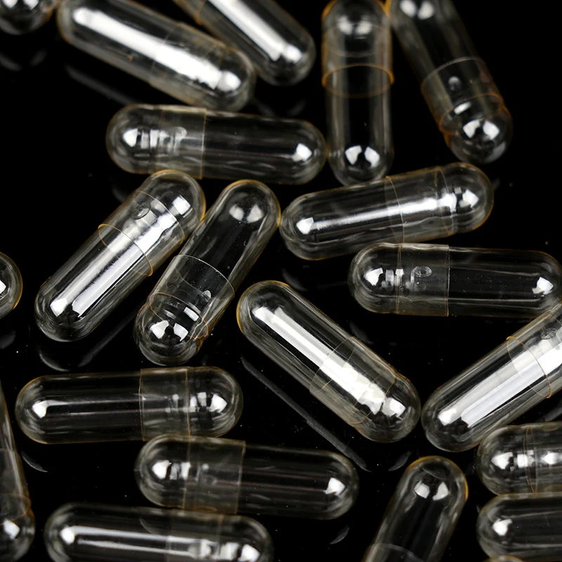 Hot Sale 1#0#00# 100Pc Empty Hard Gelatin Capsule Medicine Capsule Transparent Empty Pill