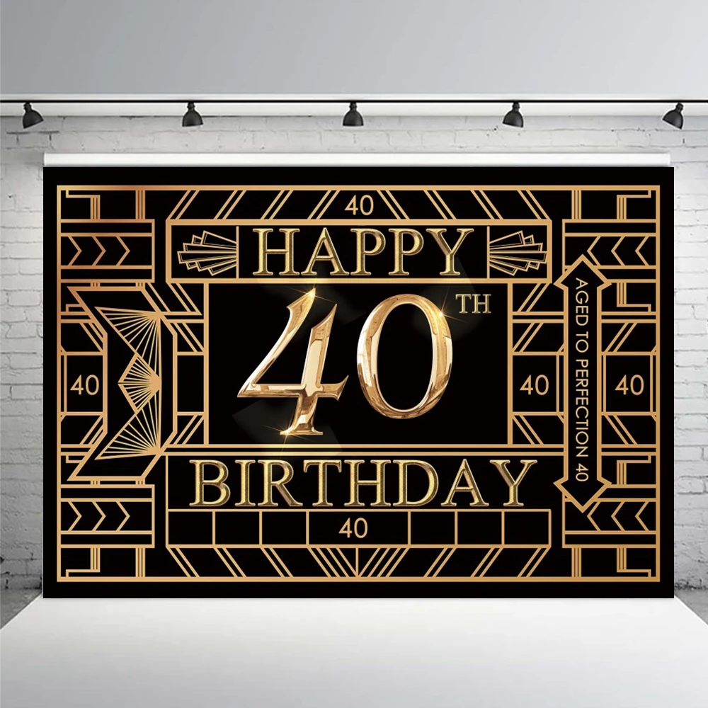 1920s "الغاتسبي العظيم" خلفية التصوير الفوتوغرافي الرجعية خط الذهب الأسود الفن بناء نمط حفل زفاف عيد ميلاد صورة خلفية