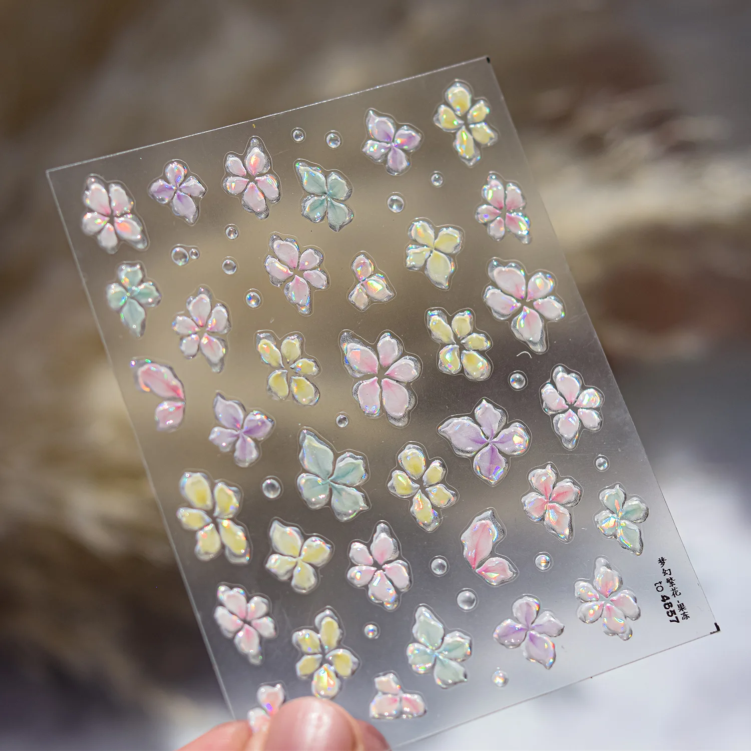 5D هلام الوردي الأزرق أورورا الأزهار مسمار الفن ملصق لامعة كاميليا زهر الكرز زهرة مسمار الشارات 8*10 سنتيمتر لاصق مستلزمات الأظافر