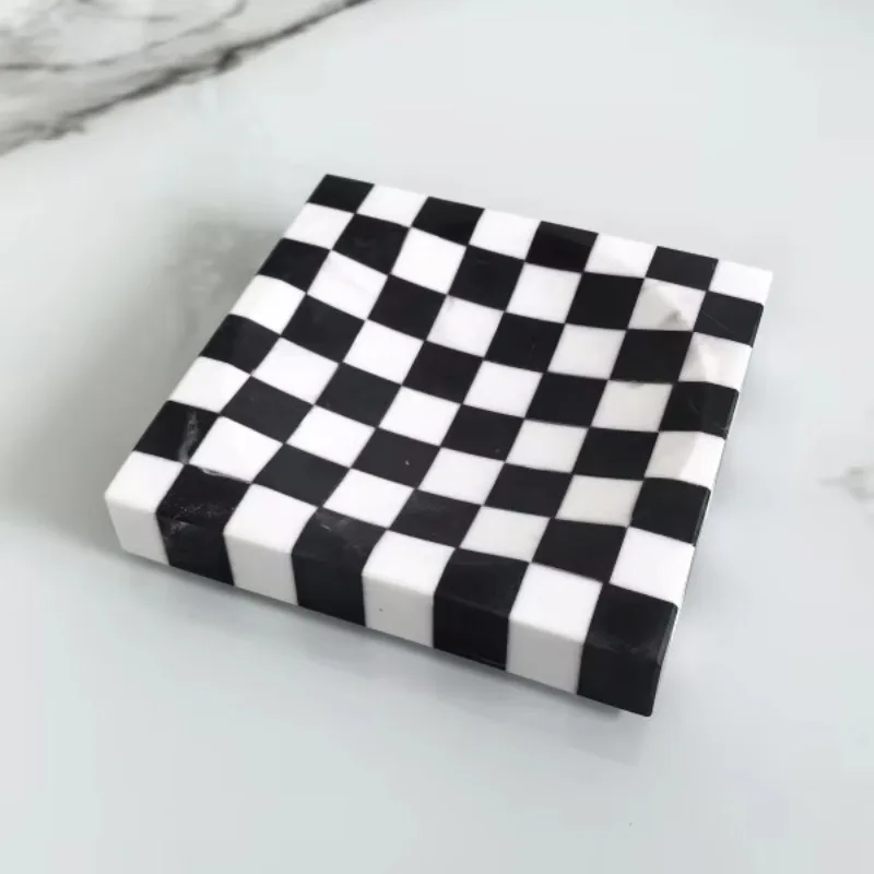 

Elegant modern marble tray jewellery storage and watch keychain for home office or decorative serving