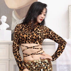 Belly Dance Professional Costume Suit Leopard Print Top and Pants Dancing Practice Clothes Women Oriental Dance Training