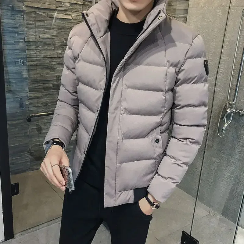 Male Padded Coats Short Padding Hooded Men\'s Down Jacket Outerwears Parkas Cheap Clothes Casual 2024 Trend Winter Korean Style