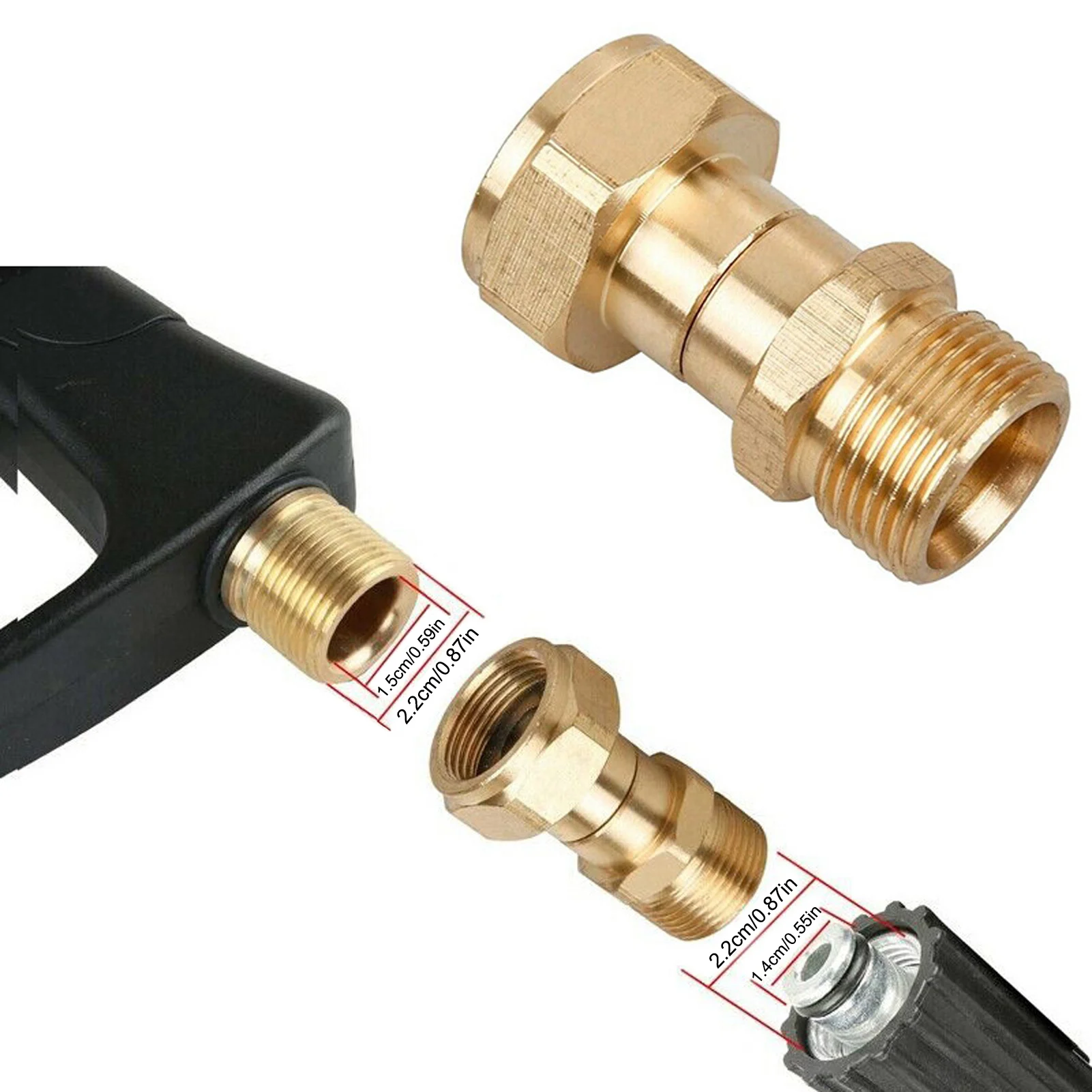 

22mm Copper Pipe Fittings Pressure Washer Connector Joint Anti-Twist Hose Brass Fitting Swivel Joint Quick Hose Couplings