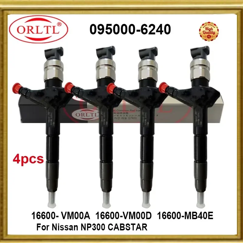 4 PIEZAS NUEVAS OEM 16600-MB40A 16600-MB40 #   Inyector diésel 16600-VM00A 095000-6240 095000-6241 095000-6243 para Nissan NP300 CABSTAR