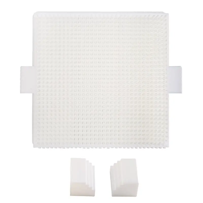 [ABFI!】 Square 32X32 Fuse Bead Boards PLA Clear Pegboards Kits Template Beading Supplies For Craft Projects, With 2 Small Step P