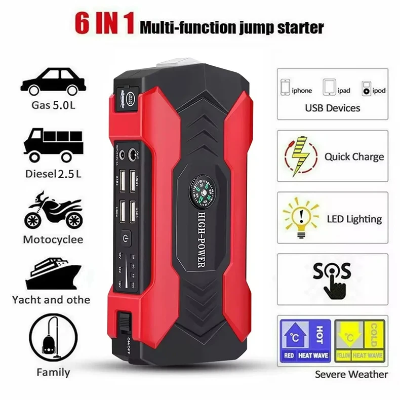 Car Jump Starter 3000A Starting Device Portable Power Bank Battery Starter Launcher For Car Booster Articles
