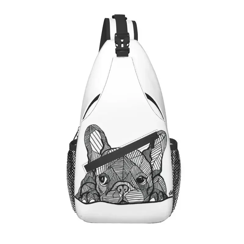 Casual French Bulldog Sling Bag for Cycling Camping Men's Frenchie Dog Lover Crossbody Chest Backpack Shoulder Daypack