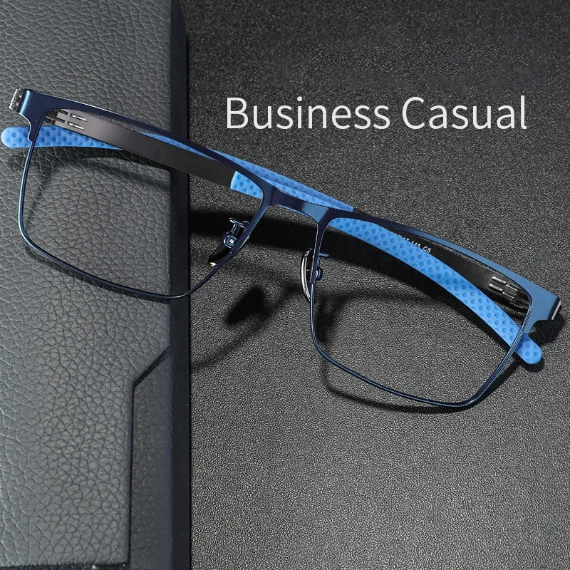 Fashion Men's Business Sports Optical Prescription Glasses Men Alloy Optical Eyewear Frame Screwless Design 2024 New Style