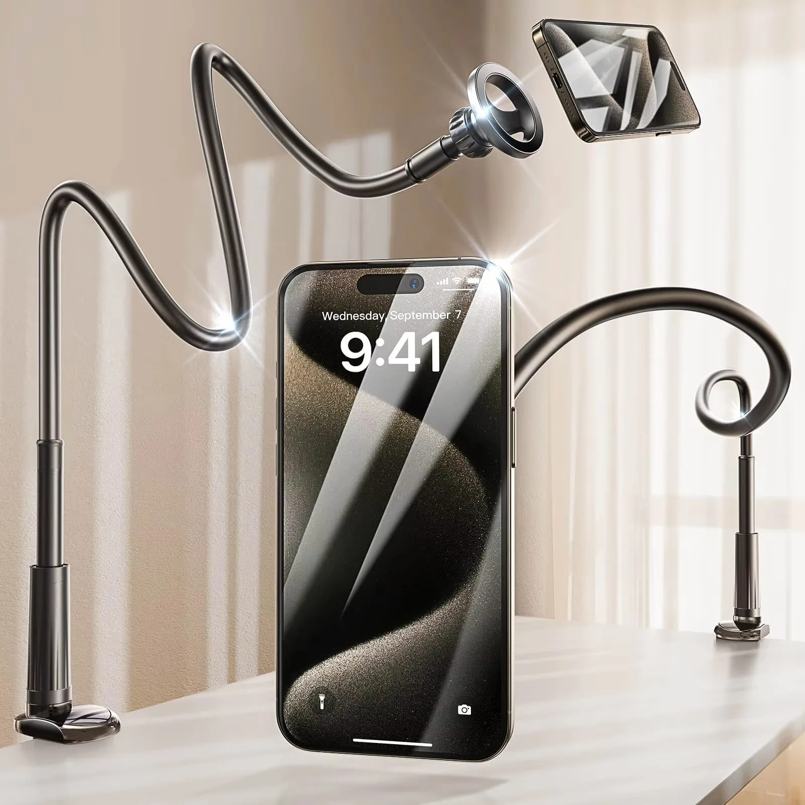 Universal Lazy Bracket Mobile Phone Holder Gooseneck Stand Stents Flexible Bed Desk Table Clip Bracket for Smartphone Holder