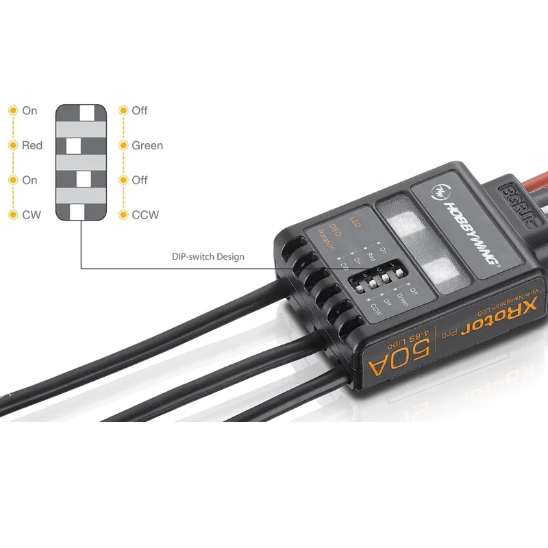 Hobbywing Xrotor Pro 50A 4-6S Controlador de velocidade sem escova ESC Multi-Rotor Airdaft DIY para RC Heli