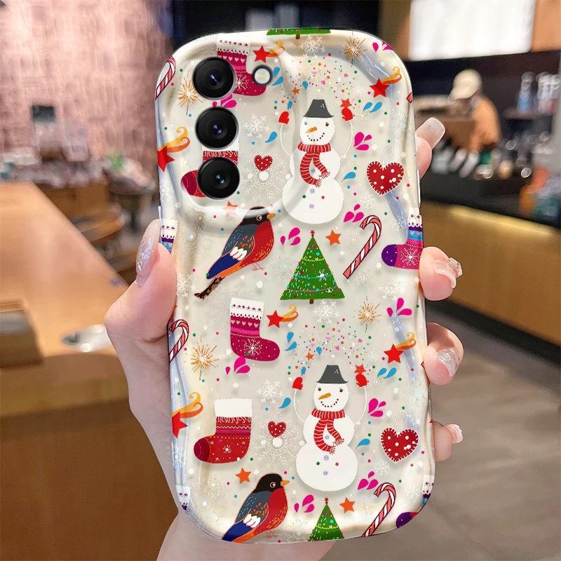 Pupazzo di neve Onda Custodia per Samsung Galaxy A53 A50 A50S A36 A35 A34 A32 A30 A26 A25 A24 A20 A16 A15 A06 A05S A05 M55 M54 M35 5G Copertura