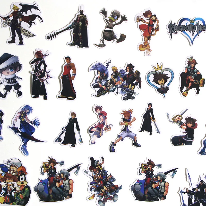 50pcs KINGDOM HEARTS Cartoon Sticker Trolley Case Guitar Skateboard Water Cup Notebook Graffiti Sticker