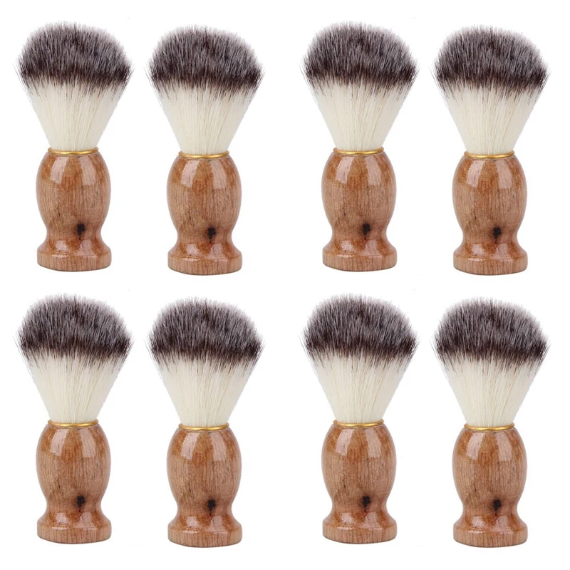 

8Pcs Badger Hair Men's Shaving Brush Salon Men Facial Beard Cleaning Appliance Shave Tool Razor Brush With Wood Handle