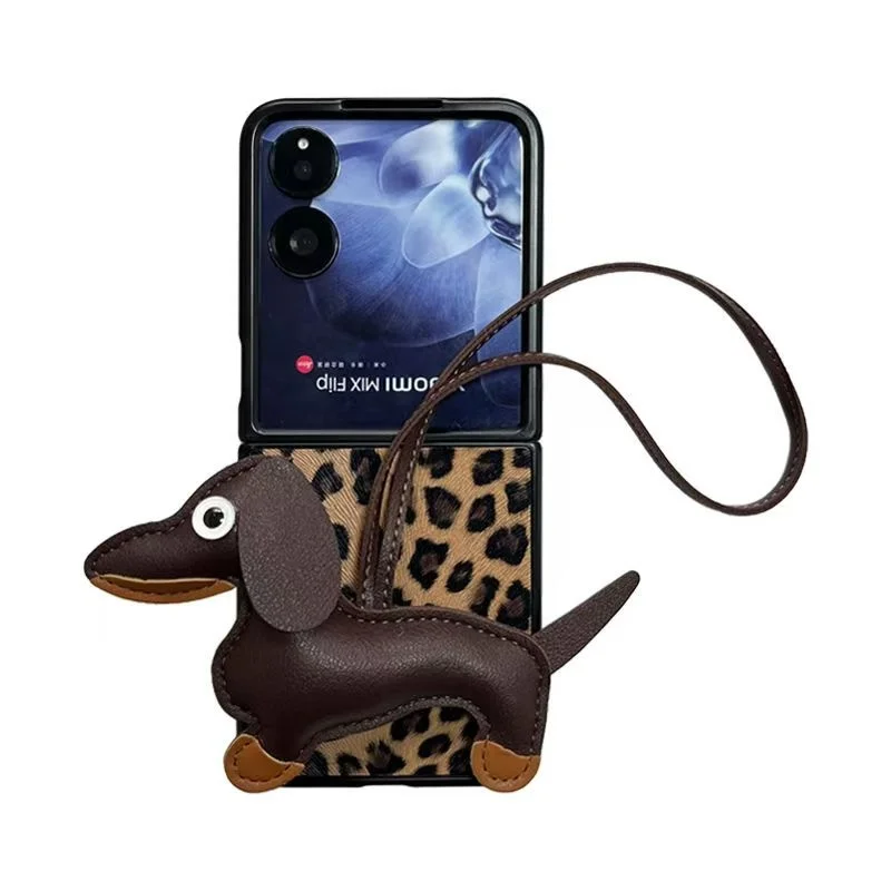 

Stylish Leopard Print Portable Lanyard Phone Case For Xiaomi Mix Flip MIX FLIP Cover Funda