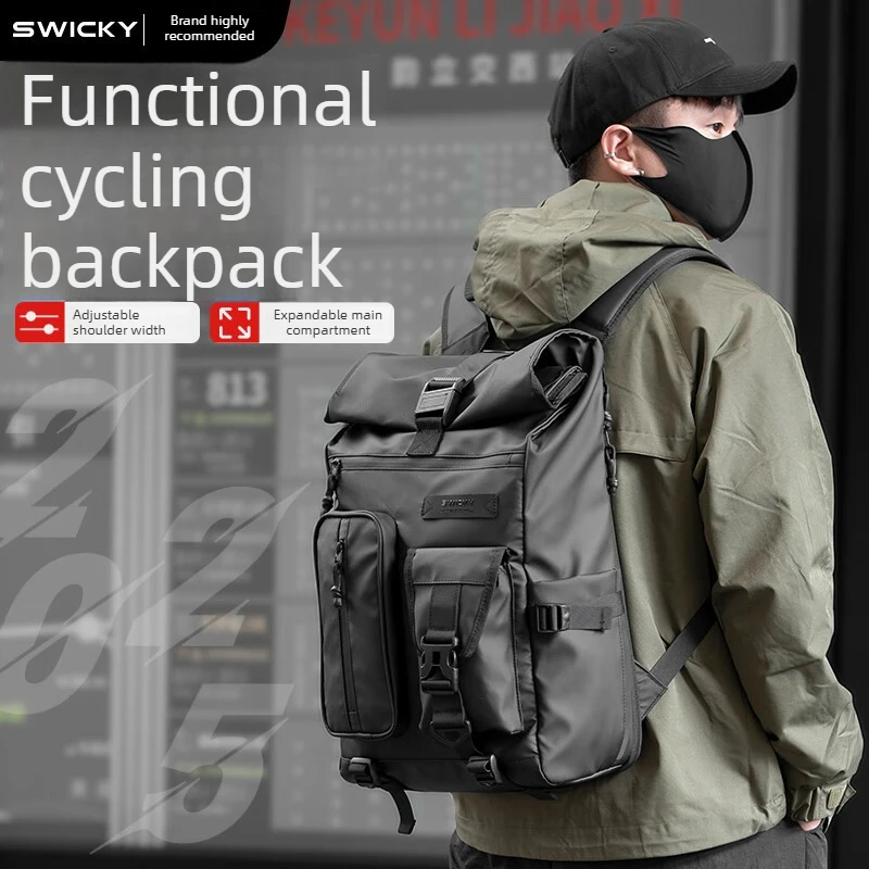 Swicky New Outdoor Cycling Commuting Large Capaci Bapa Lightweight Dual-oulder Bag for Men Traveling Youth