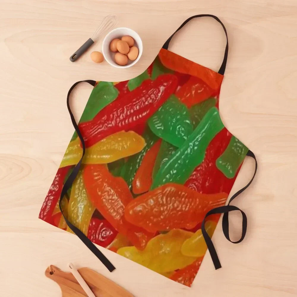 

Swedish Fish Sweets Candy Apron Women's Dresses with pockets Apron