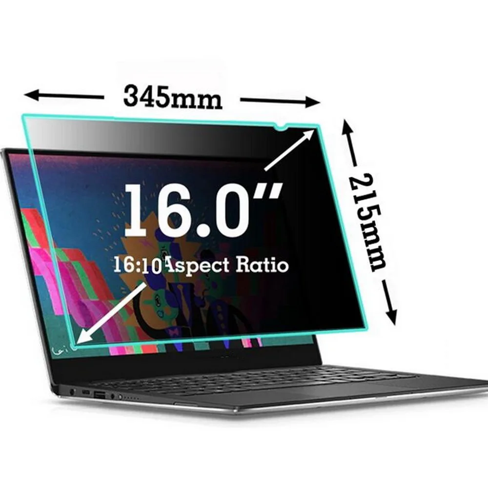 16inch (16:10)-345* 215mm Privacy Screen Protector For Laptop PC Anti-peep Anti-spy Filter New Matte Anti-Glare Protective Film