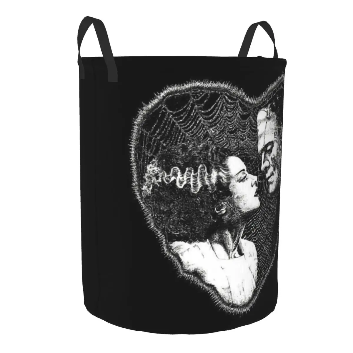 Custom Horror Film Bride Of Frankenstein Laundry Basket Collapsible Halloween Baby Hamper for Nursery Toy Organizer Storage Bins