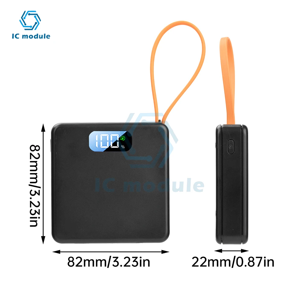 3 slots 18650 caixa de bateria diy kit banco potência 10w/2,5w sem soldagem caso bateria carregamento rápido com cabo carga