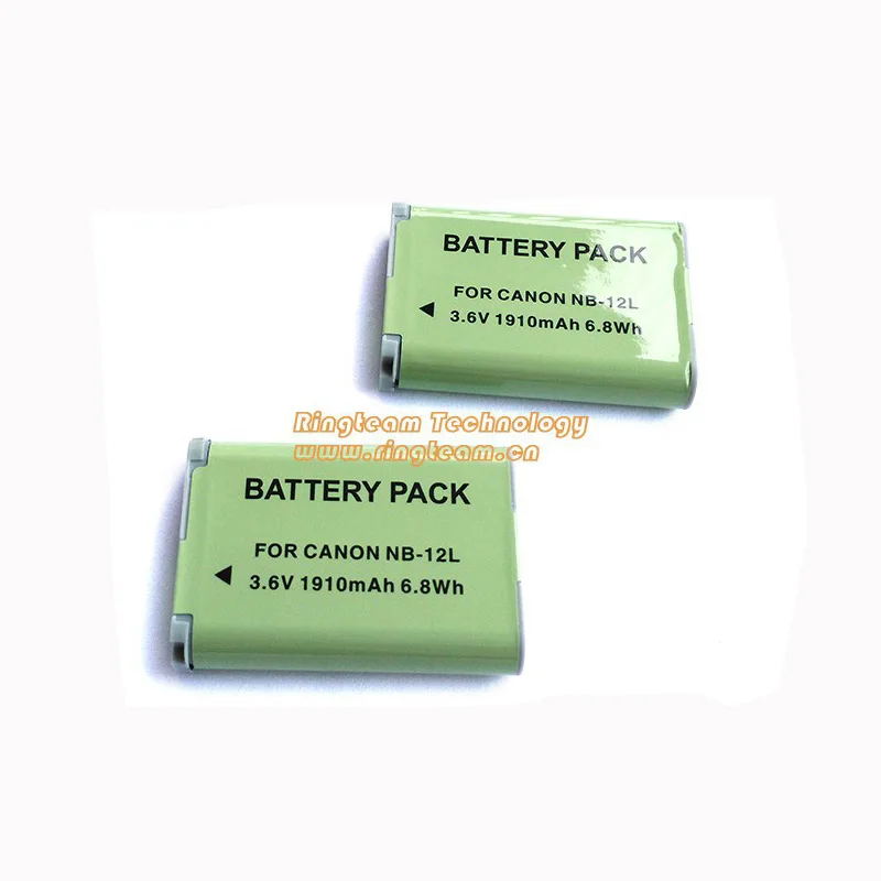 2pcs 1910MAh NB-12L NB 12L NB12L Battery for Canon PowerShot G1 X Mark II G1X Mark 2 for PowerShot N100 N100 VIXIA mini X