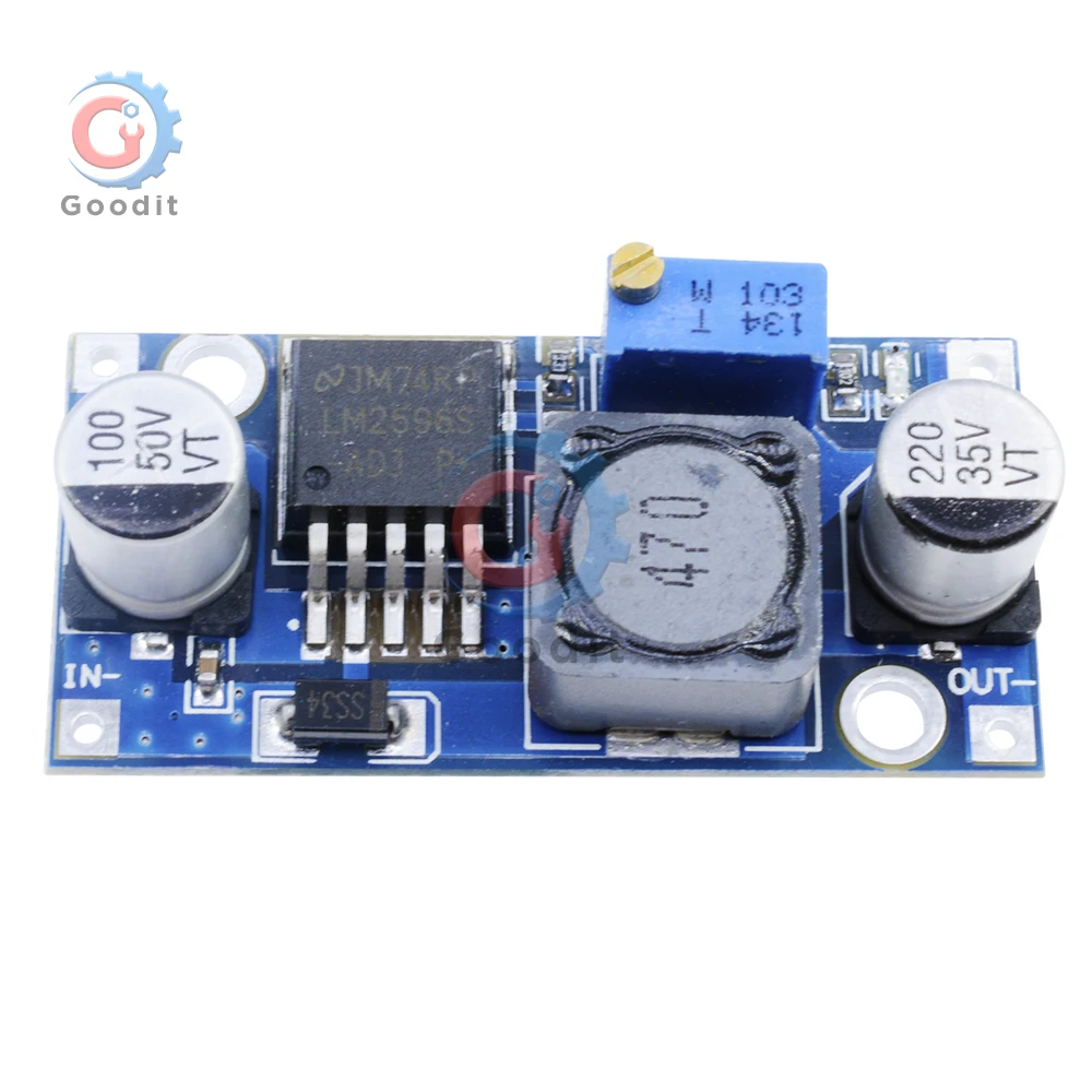 3A einstellbares DC-DC-Abwärtsmodul 3,2–35 V auf 1,25–35 V mit Geräuschfilter und Präzisionspotentiometer für Arduino/Stromversorgung DIY