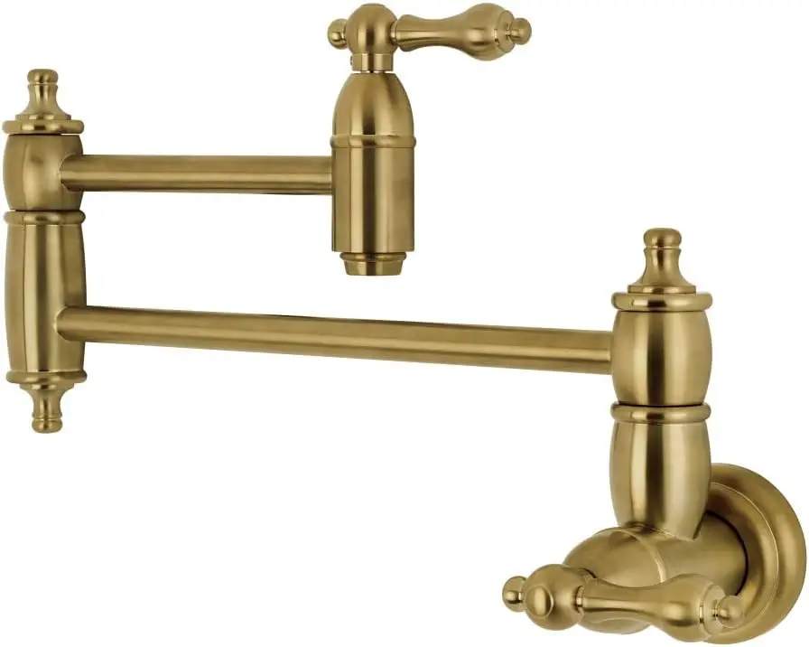 KS3107AL Wall Mount Pot Filler Kitchen Faucet, Brushed Brass 20 x 2.63 x 8