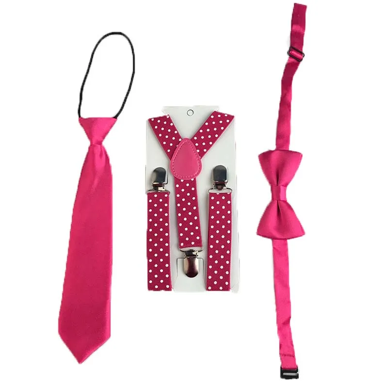 Children 3Pcs Tie Bowtie Suspenders Kid Christmas Gift Clothing Accessories Casual school New Wedding Luxury MW24
