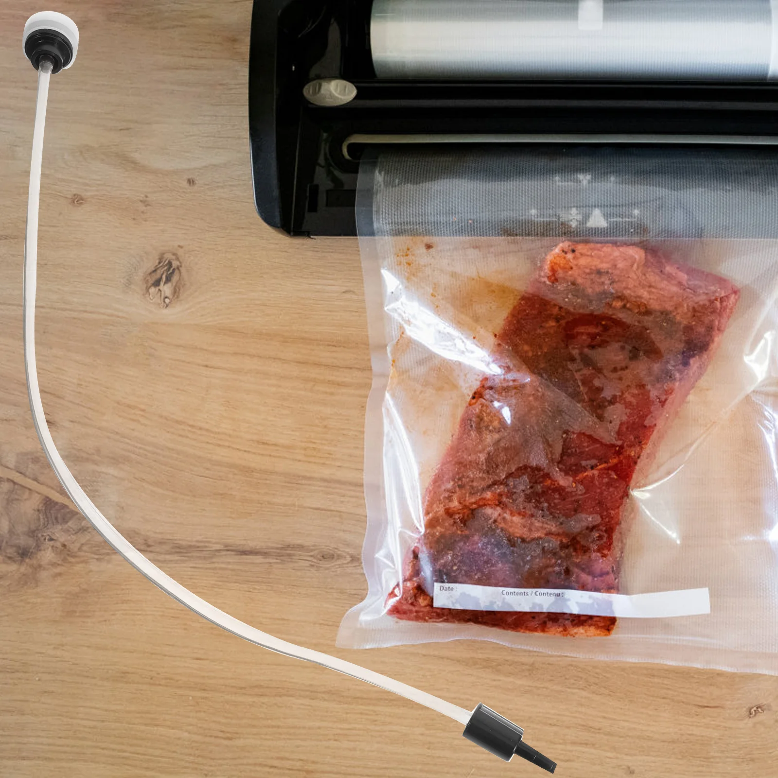 Vacuum Packaging Sealing Machine External Extraction Hose Special Hole Type Tube Link Storage Automatic Sealer Pipe