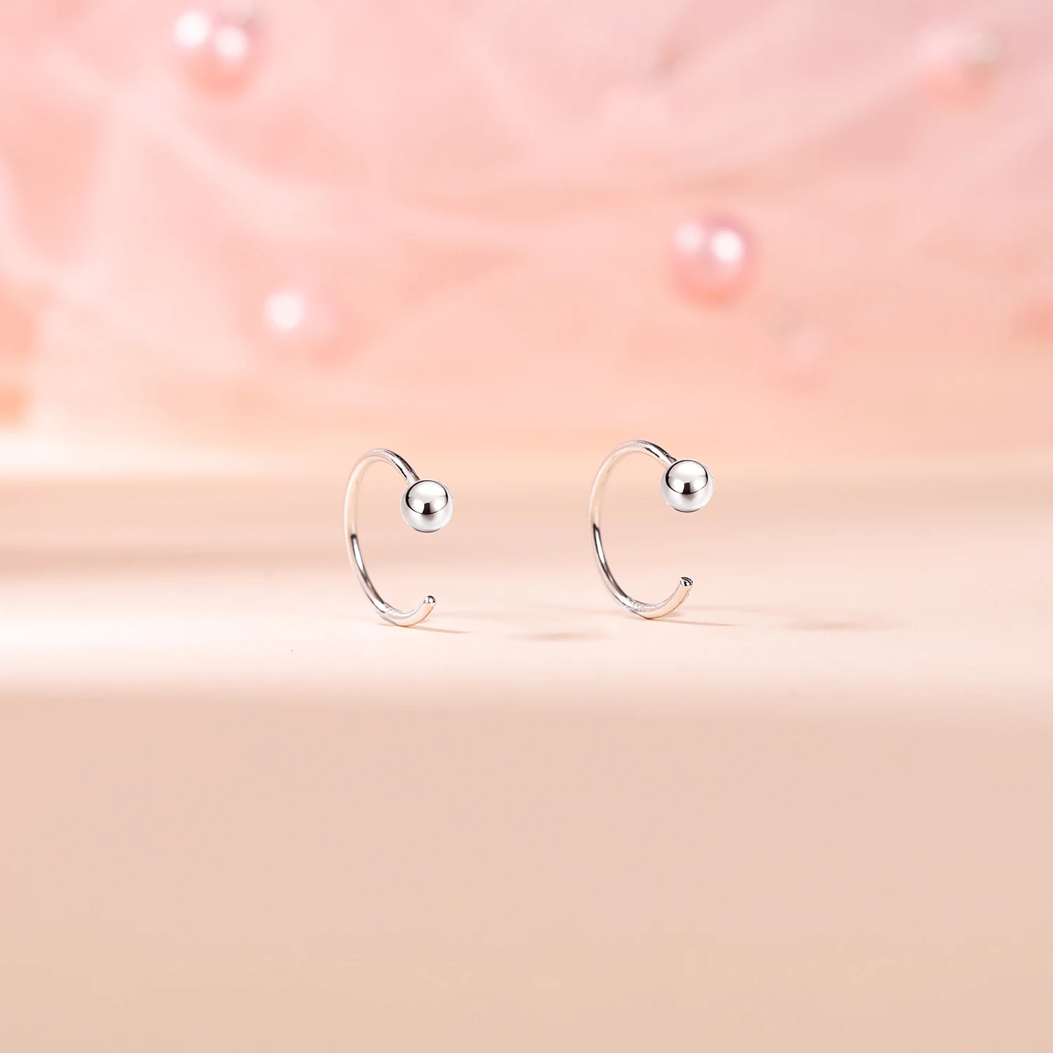 ZEMO 1Pair 20G 925 Sterling Sliver Hoop Earring for Women Heart Moon Star Earring Minimal Ear Tragus Helix Piercing  Jewelry 8mm