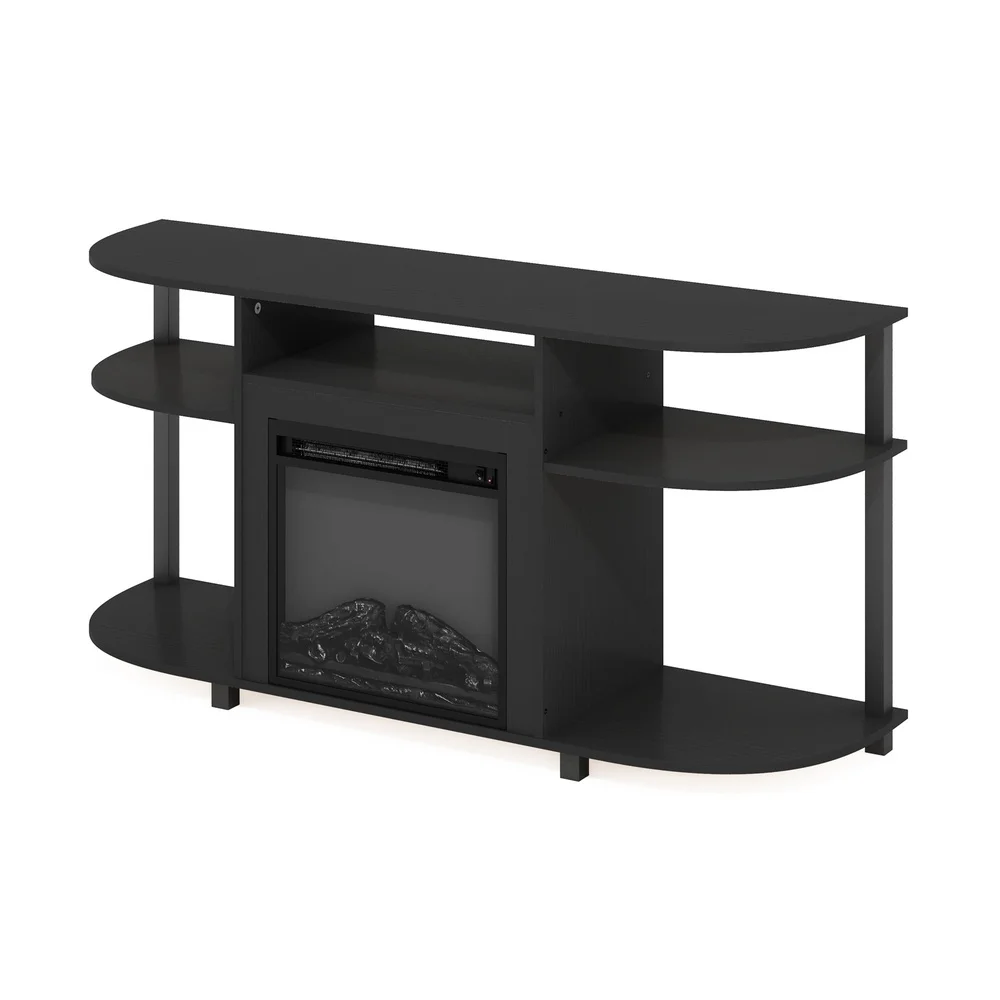 Jensen Open Storage Entertainment Center with Electric Fireplace TV Stand Up to 55 Inches Freestanding Design Durable Composite